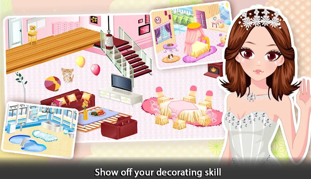 Girl Doll House - Room Design  [МОД Бесконечные монеты] Screenshot 2