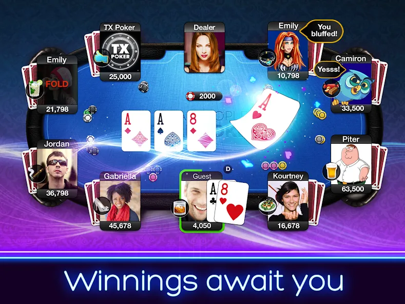 TX Poker - Texas Holdem Poker  [МОД Menu] Screenshot 2