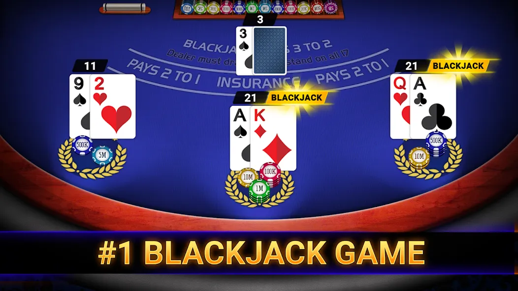 Blackjack 21: online casino (Блэкджек 21)  [МОД Бесконечные монеты] Screenshot 1