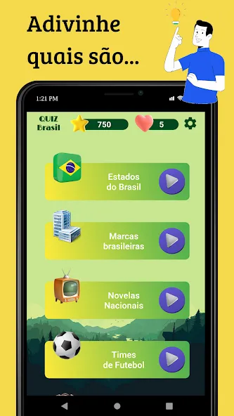 Quiz Brasil (Квиз Бразилия)  [МОД Бесконечные монеты] Screenshot 2