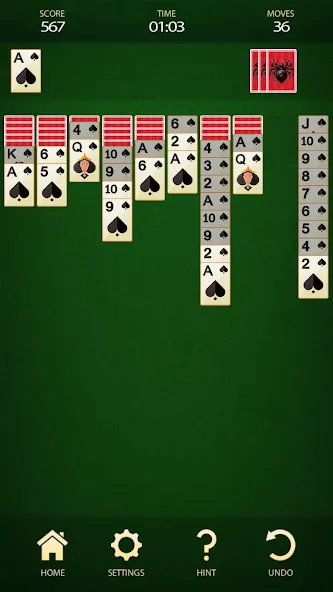 Spider Solitaire: Card Game (Спайдер Солитер)  [МОД Много денег] Screenshot 3