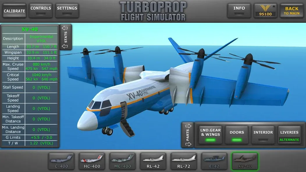 Turboprop Flight Simulator (Турбовинтовой симулятор полета 3D)  [МОД Menu] Screenshot 1