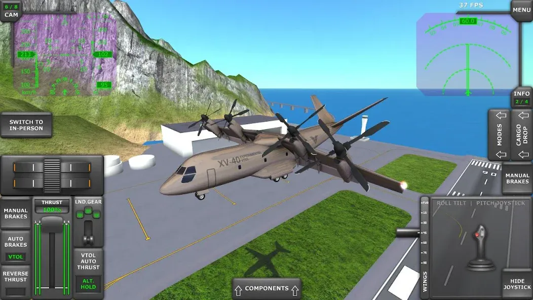 Turboprop Flight Simulator (Турбовинтовой симулятор полета 3D)  [МОД Menu] Screenshot 4