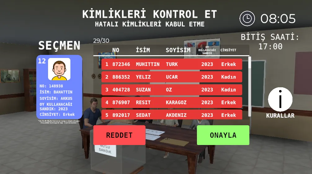 Seçim 2023 Müşahit oyunu  [МОД Menu] Screenshot 3