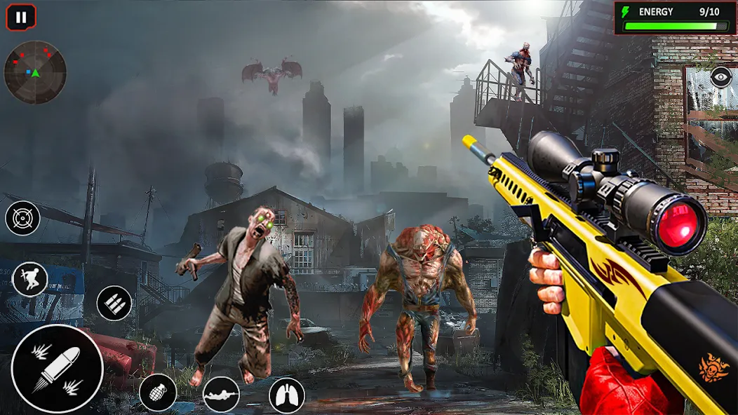 Sniper Zombie Shooting (Зомби стреляющая оффлайн игра)  [МОД Бесконечные монеты] Screenshot 1