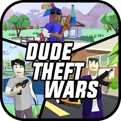 Взлом Dude Theft Wars Shooting Games (Дуд Тефт Варс)  [МОД Много монет] - последняя версия apk на Андроид