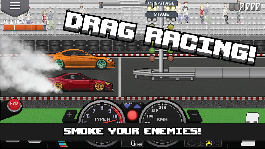 Pixel Car Racer (Пиксельный гоночный автомобиль)  [МОД Много монет] Screenshot 1