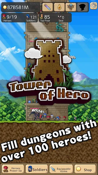 Tower of Hero (Тауэр оф Хиро)  [МОД Бесконечные монеты] Screenshot 4