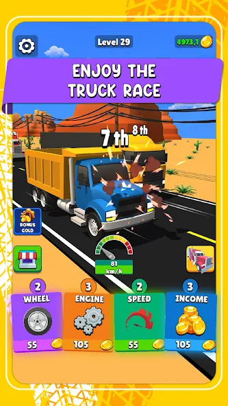 Idle Truck Racing : Cybertruck (Айдл Трак Рейсинг)  [МОД Menu] Screenshot 1