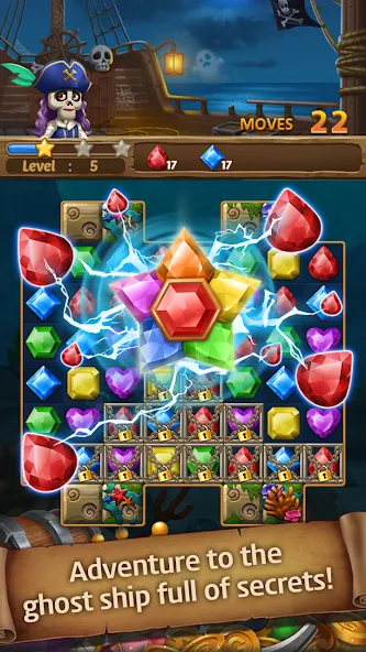 Jewels Ghost Ship: jewel games (Джуэлз Гост Шип)  [МОД Unlimited Money] Screenshot 5