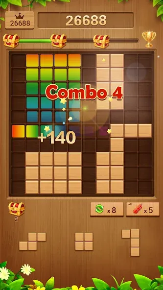 Wood Block Puzzle Addictive  [МОД Все открыто] Screenshot 3