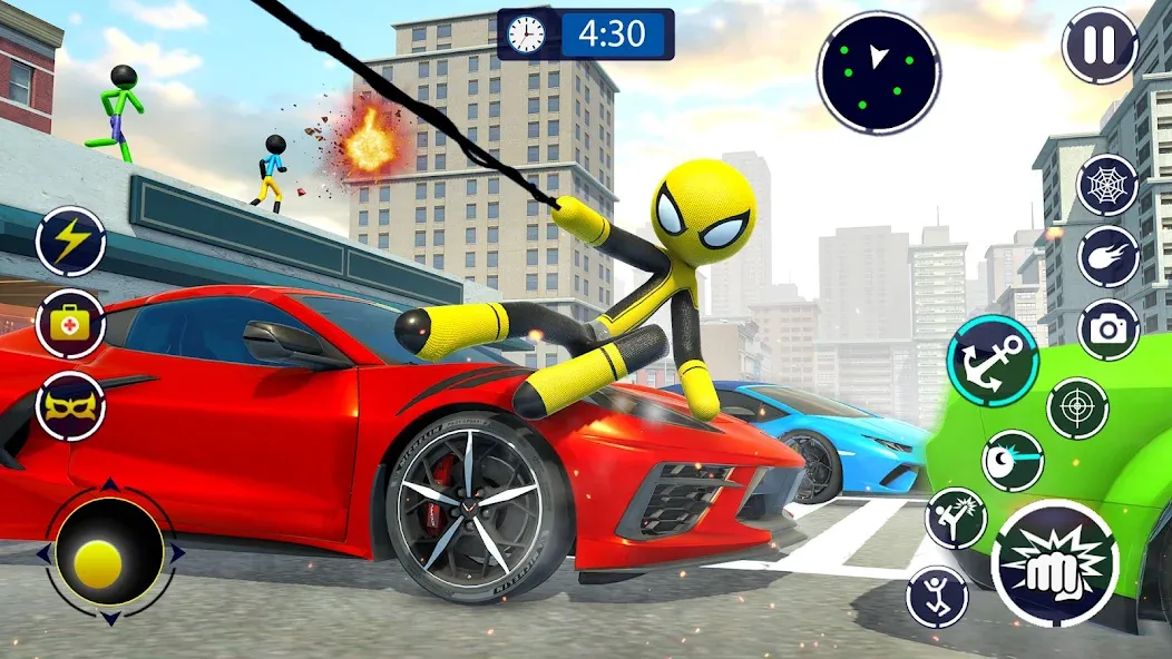 Spider Stickman Rope Hero Game  [МОД Меню] Screenshot 1