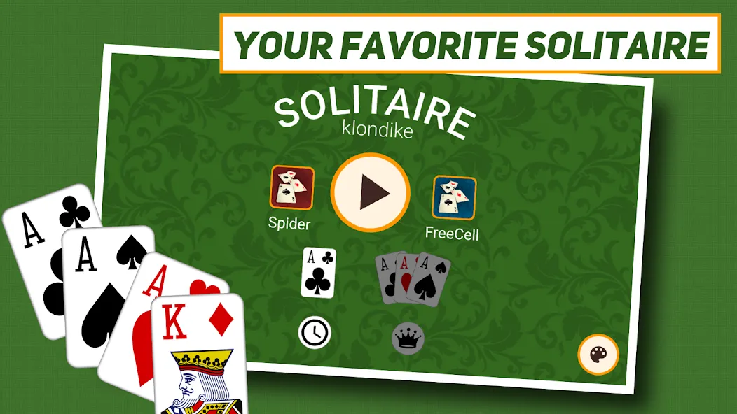 Klondike Solitaire: Classic  [МОД Бесконечные монеты] Screenshot 1