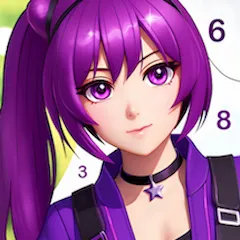 Взломанная Anime Manga Color by Numbers  [МОД Menu] - стабильная версия apk на Андроид