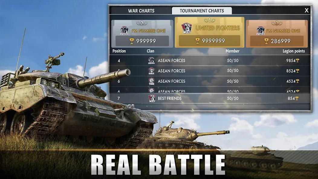 Tank Warfare: PvP Battle Game (Танковое сражение)  [МОД Menu] Screenshot 2