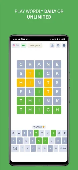 Wordly - Daily Word Game  [МОД Бесконечные монеты] Screenshot 1