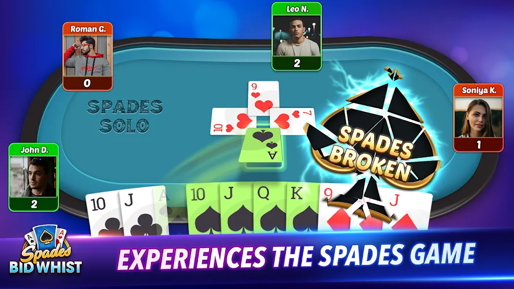 Spades: Bid Whist Classic Game (Бид Вист Классик)  [МОД Много монет] Screenshot 3