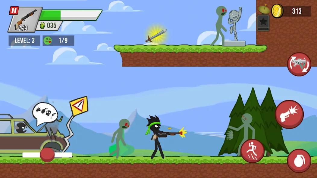 Stick vs Zombies (Стикмен против Зомби)  [МОД Unlocked] Screenshot 1