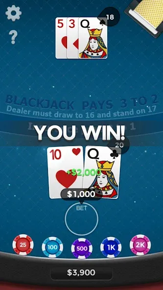 Blackjack 21  [МОД Бесконечные монеты] Screenshot 4