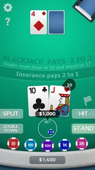 Blackjack 21  [МОД Бесконечные монеты] Screenshot 5