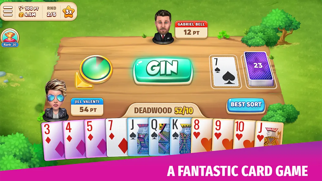 Gin Rummy Stars - Card Game (Джин Рамми Старс)  [МОД Много денег] Screenshot 1