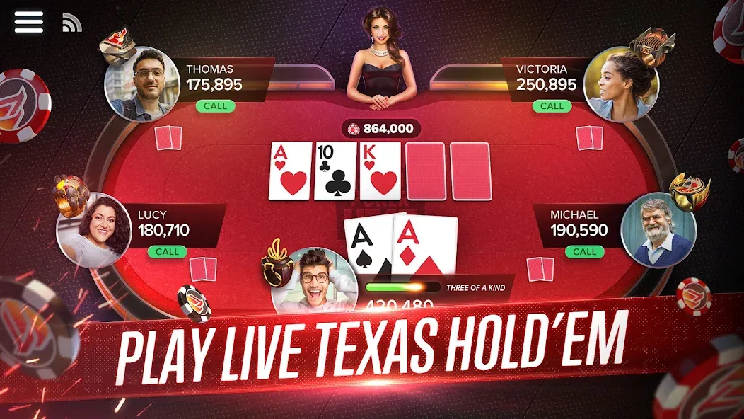 Poker Heat™ Texas Holdem Poker (Покер Хит)  [МОД Много денег] Screenshot 1