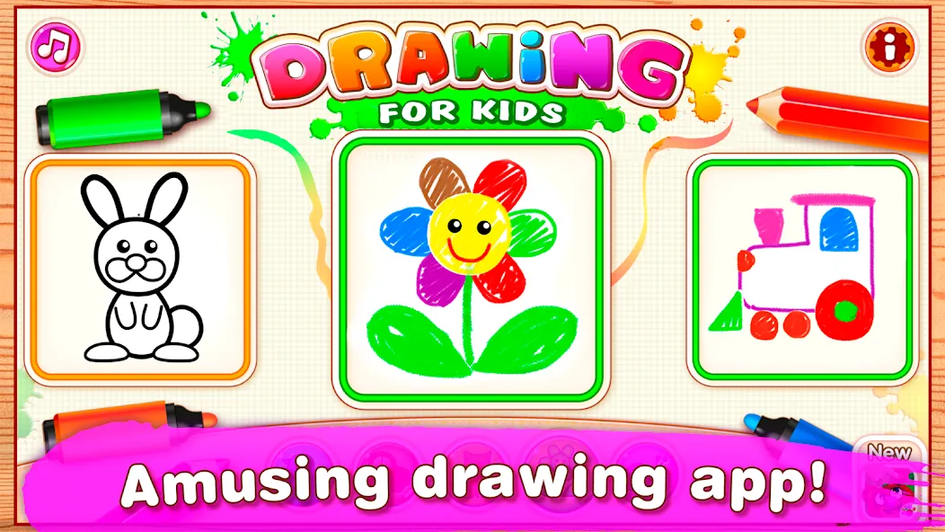 Bini Drawing for Kids Games (Бини)  [МОД Меню] Screenshot 1