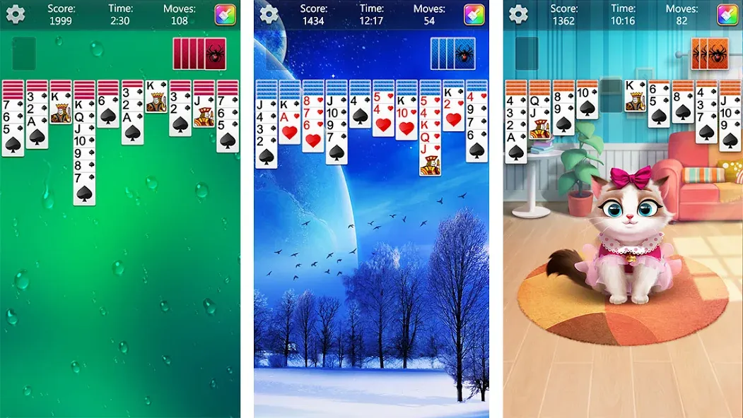Spider Solitaire Fun (Спайдер Солитер Фан)  [МОД Бесконечные деньги] Screenshot 1