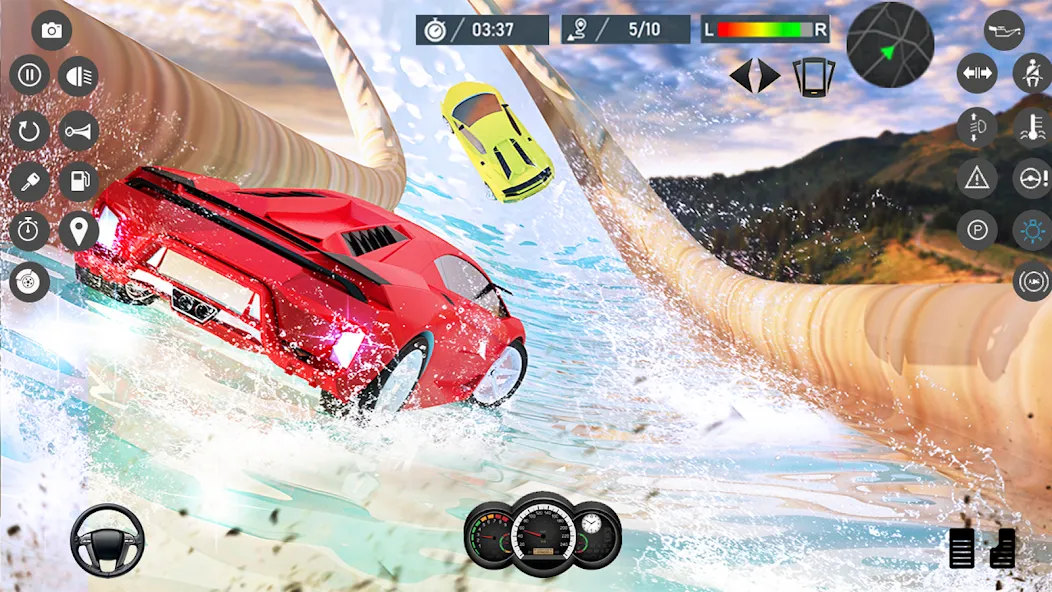 Water Slide Car Race games (Ватер Слайд Кар Рейс игры)  [МОД Unlocked] Screenshot 1