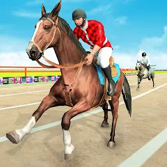 Скачать взломанную Mounted Horse Racing Games  [МОД Бесконечные монеты] - полная версия apk на Андроид