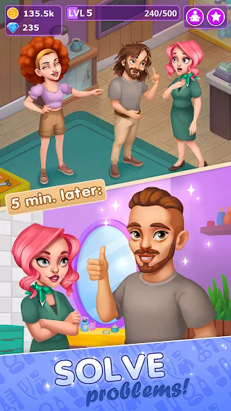 Beauty Tycoon: Hair Salon Game (Бьюти Тайкун)  [МОД Mega Pack] Screenshot 4