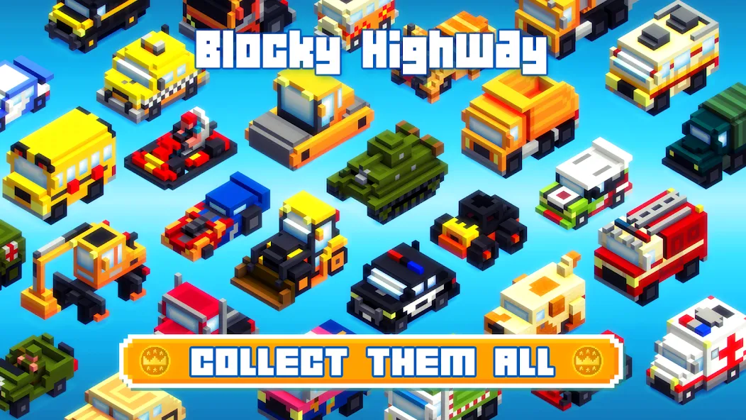 Blocky Highway: Traffic Racing (Блоки Хайвей)  [МОД Много денег] Screenshot 3