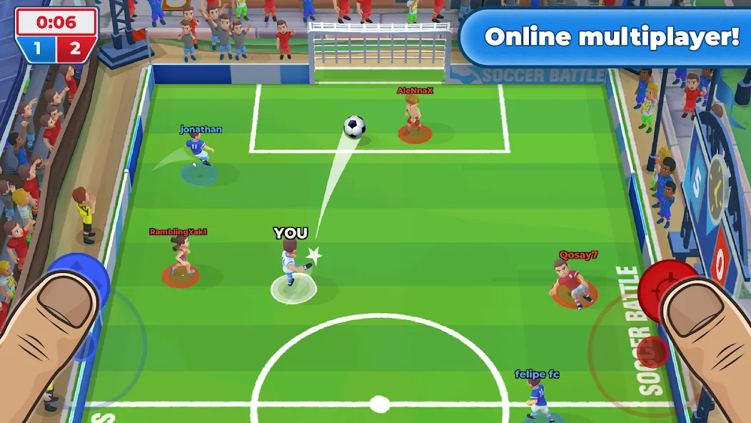 Soccer Battle -  PvP Football  [МОД Много монет] Screenshot 1