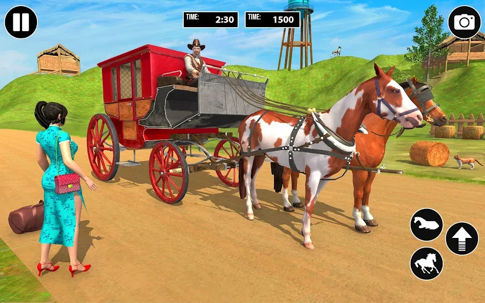 Horse Cart Taxi Transport Game  [МОД Много монет] Screenshot 5