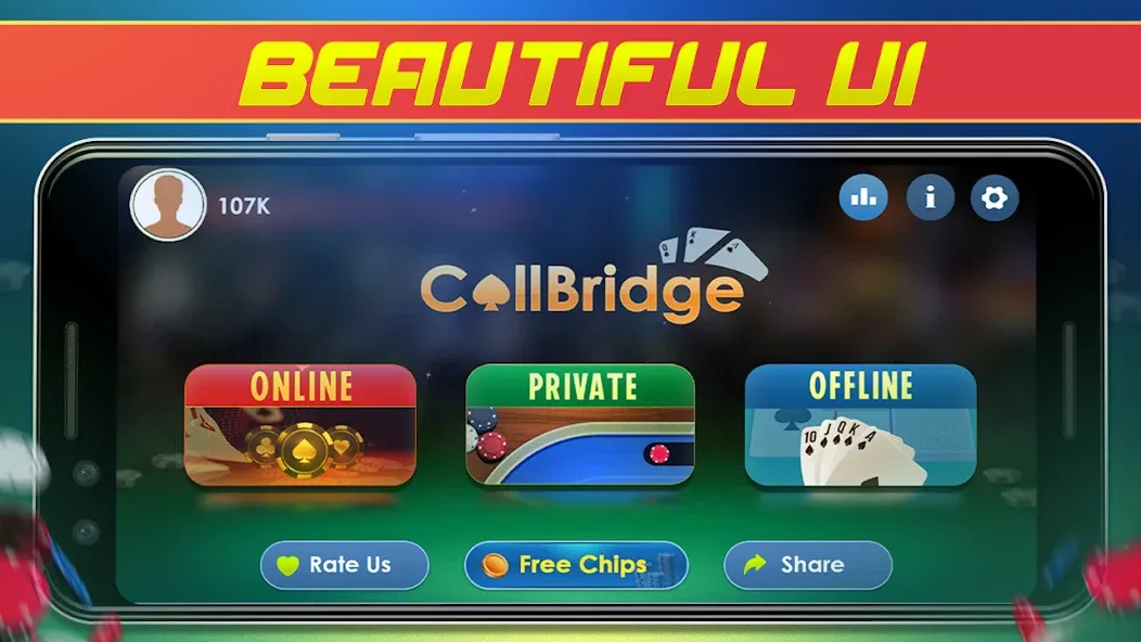 Call Bridge Card Game - Spades (Карточная игра Колл Бридж)  [МОД Много монет] Screenshot 1