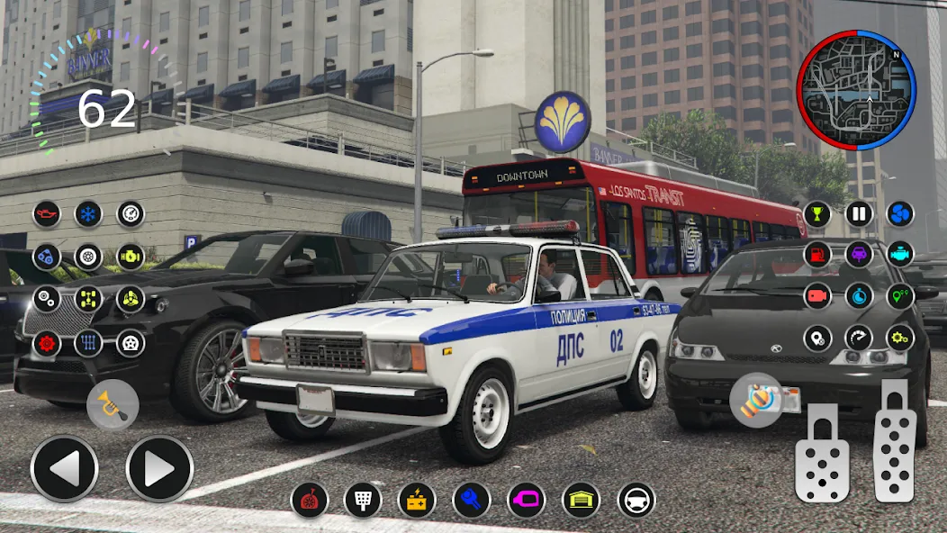 Police Car Riders: VAZ 2107  [МОД Много денег] Screenshot 1