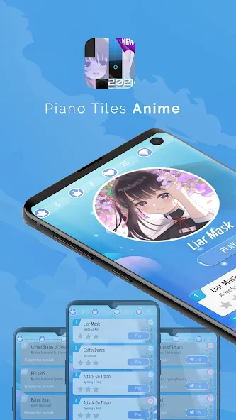 Piano Anime Tiles Music (Пиано Аниме Плитки Музыка)  [МОД Unlimited Money] Screenshot 1