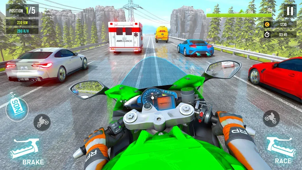 Moto Traffic Bike Race Game 3d (Мото Трафик Байк Рейс Гейм 3д)  [МОД Много монет] Screenshot 1