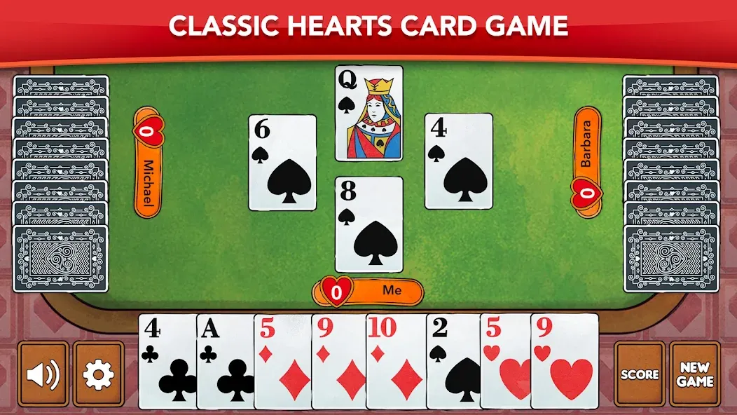 Hearts - Card Game Classic (Хартс)  [МОД Unlocked] Screenshot 1