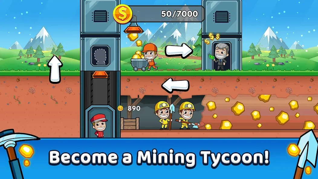 Idle Miner Tycoon: Gold Games  [МОД Много монет] Screenshot 1