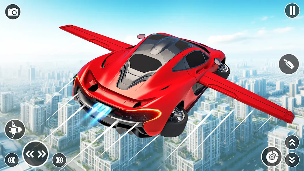 Flying Car Robot Shooting Game  [МОД Много монет] Screenshot 1