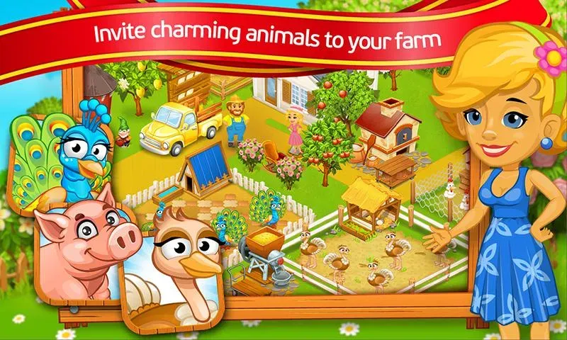 Farm Town: Cartoon Story  [МОД Бесконечные деньги] Screenshot 1