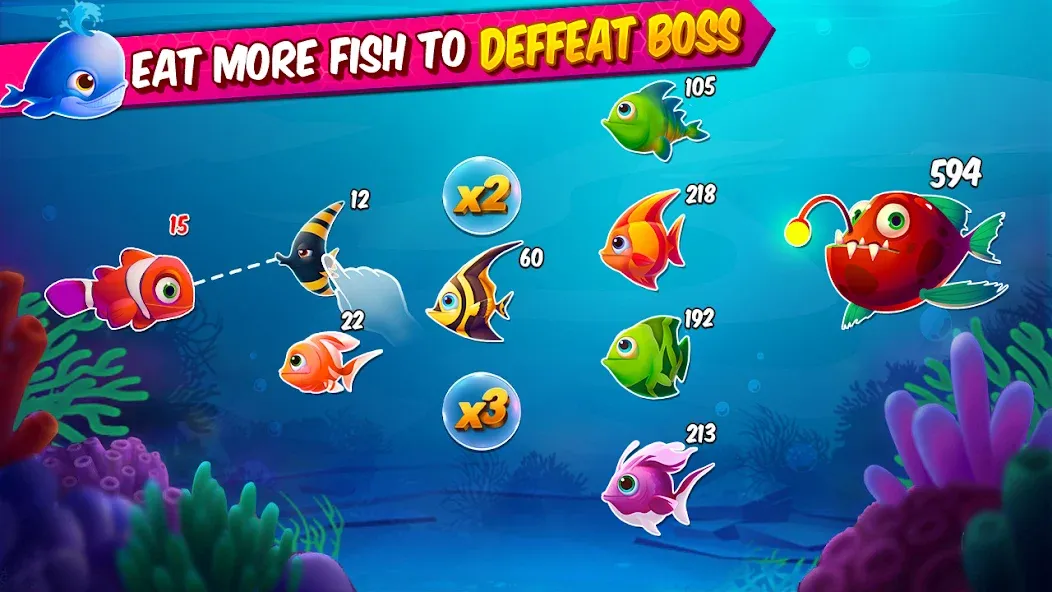 Big Eat Fish Games Shark Games  [МОД Много денег] Screenshot 2