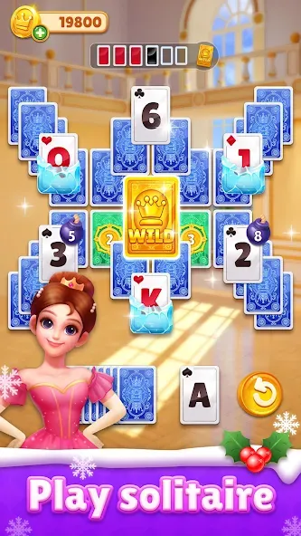 Royal Solitaire Tripeaks  [МОД Бесконечные монеты] Screenshot 1