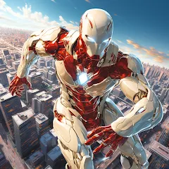 Скачать взломанную Super hero Flying iron jet man  [МОД Много денег] - стабильная версия apk на Андроид