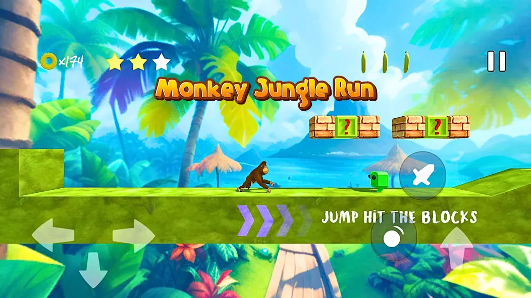 Monkey jungle run kong gorilla  [МОД Бесконечные монеты] Screenshot 2