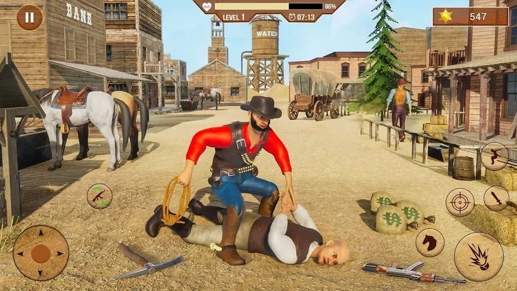 West Cowboy Shooting Games 3D  [МОД Бесконечные деньги] Screenshot 2