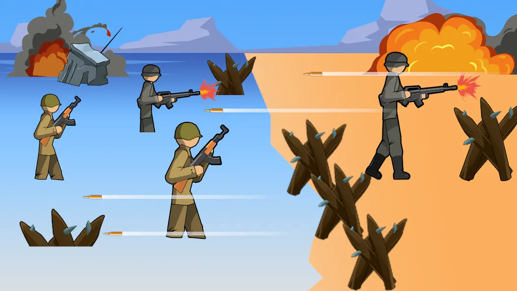 Stickman WW2 (Стикмэн Вторая Мировая война)  [МОД Unlimited Money] Screenshot 1