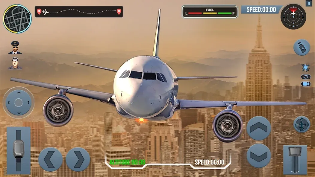 Airplane Simulator Plane Games  [МОД Бесконечные деньги] Screenshot 1