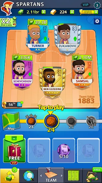 Idle Five Basketball tycoon (Айдл Файв Баскетбольный тайкун)  [МОД Mega Pack] Screenshot 3